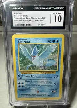 ?? CGC 10 GEM MINT Articuno 009/034 HOLO RARE Classic Pokemon Card 2023 - Image 1