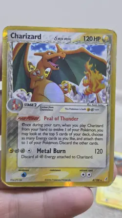 Pokemon Card Charizard 4/100 Reverse Holo Delta Species 052🔥HP🔥+ 2 More Cards - Image 2