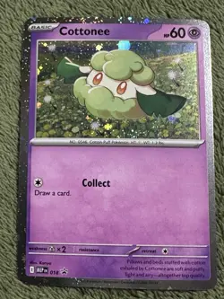 Pokemon 2025 Mega Evolution Black Star Promo Card #018 Cottonee Cosmo Holo - Image 1