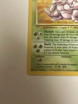 Pokemon Card Base Set Holo Nidoking 11/102 Near Mint - Image 3