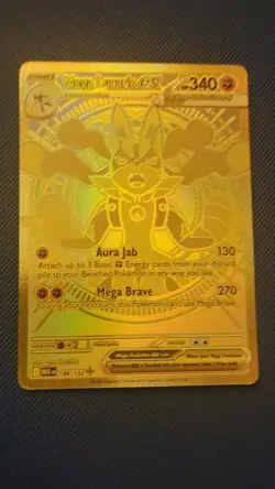 Mega Lucario EX 188/132 Hyper Rare Gold Mega Evolutions Pokemon Card NEAR MINT - Image 1