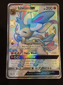 Pokemon Sylveon GX TCG Full Art Holo Card SV76/SV94 NM Condition Hidden Fates - Image 1