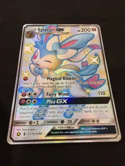 Pokemon Sylveon GX TCG Full Art Holo Card SV76/SV94 NM Condition Hidden Fates - Image 2