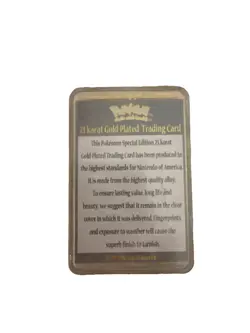 Pokemon Pikachu 23k Gold Plated Trading Card 1999 Nintendo #25 with Certificate - Image 2