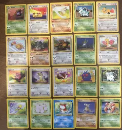Jungle Lot of 20 Uncommons/Commons, No Duplicates - Vintage Pokemon TCG Cards - Image 1