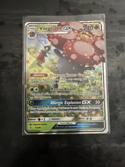 Pokemon Vileplume GX TCG Cosmic Eclipse Holo Ultra Rare Card 4/236 - Image 1