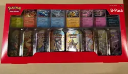 NEW Pokemon TCG Scarlet & Violet Prismatic Evolutions 8 Mini-Tin Bundle Costco - Image 1