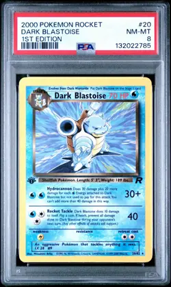 PSA 8 NM-MINT | Pokemon TCG | Dark Blastoise | 1st Edition | Team Rocket 20/82 - Image 1