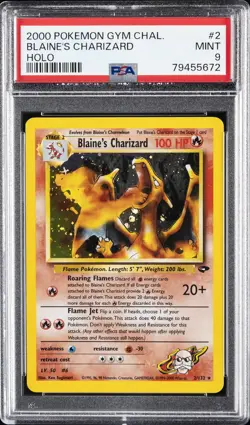 2000 POKEMON GYM CHALLENGE HOLO #2 BLAINE'S CHARIZARD PSA 9 - Image 1