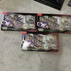 Pokemon TCG PALDEAN FATES Great Tusk Iron Treads Ex Premium Collection x3 bundle - Image 3
