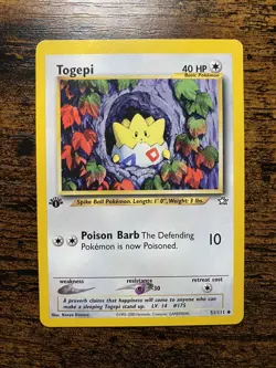 Pokemon TCG Togepi Neo Genesis 51 Regular 1st Edition Uncommon - Image 1