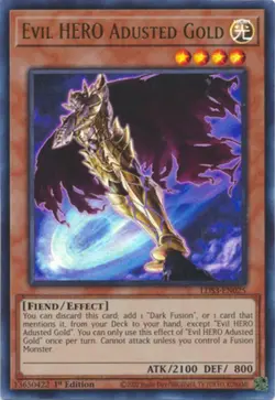 Yugioh! Evil HERO Adusted Gold - LDS3-EN025 - Ultra Rare - 1st Edition Near Mint - Image 1