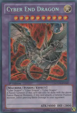Yugioh! LP Cyber End Dragon - LCGX-EN182 - Secret Rare - 1st Edition Lightly Pla - Image 1