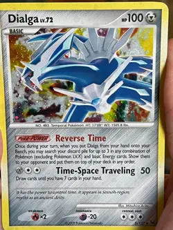 POKEMON DIALGA LV.72 5/127 RARE HOLOFOIL WITH FEW SWIRLS PLATINUM HP CARD - Image 1