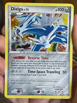POKEMON DIALGA LV.72 5/127 RARE HOLOFOIL WITH FEW SWIRLS PLATINUM HP CARD - Image 2