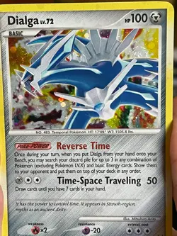POKEMON DIALGA LV.72 5/127 RARE HOLOFOIL WITH FEW SWIRLS PLATINUM HP CARD - Image 4