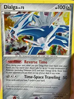 POKEMON DIALGA LV.72 5/127 RARE HOLOFOIL WITH FEW SWIRLS PLATINUM HP CARD - Image 5