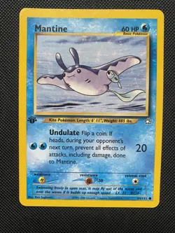1st Edition Mantine 64/111 Neo Genesis WoTC Pokemon Trading Card Game 2000 NM - Image 1