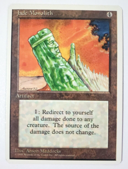 Vintage MTG Jade Monolith Magic The Gathering Artifact Card - Image 1