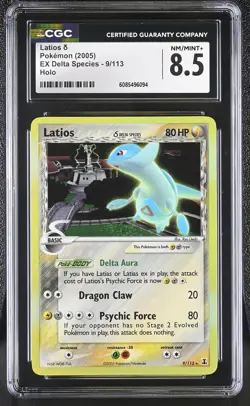 CGC 8.5 Latios 2005 EX Delta Species 9/113 Holo Pokemon Card - Image 1
