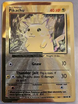 Pokemon TCG Celebrations Pikachu Gold Metal Card 58/102 25th Anniversary Edition - Image 1