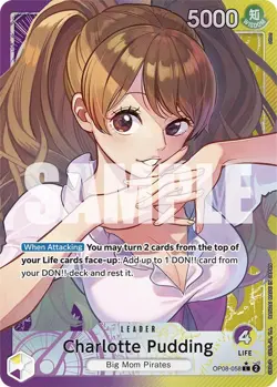 One piece Charlotte Pudding : OP08-058 Leader Alternative Art TCG Card: english - Image 1