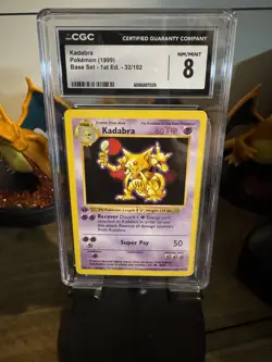 Pokemon Card Kadabra Base Set Shadowless 1st Edition #32 CGC 8 Mint Low Pop - Image 1