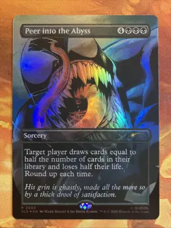 MTG Foil Borderless Peer into the Abyss SLD: Spider-Man Venom Unleashed (Colors) - Image 1