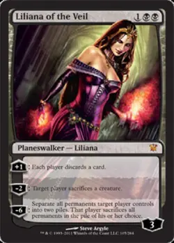 [1x] Liliana of the Veil Played, English Innistrad MTG Magic - Image 1