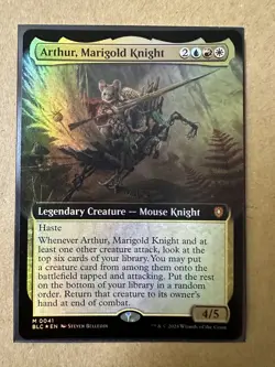 Arthur, Marigold Knight FOIL EXTENDED MYTHIC Bloomburrow Commander BLC MTG Magic - Image 1