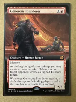 Generous Plunderer EXTENDED MYTHIC Outlaws Thunder Junction BIG MTG Magic NEW - Image 1