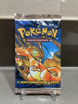 Pokemon FACTORY SEALED 1999 Base Set Unlimited Charizard Art Booster Pack. WOTC - Image 1