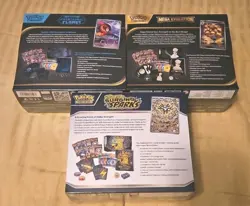 Pokemon Lot Of 3 ETB: Phantasmal Flames, Mega Evolution & Surging Sparks Sealed - Image 3