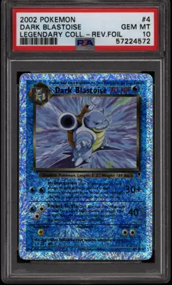 Pokemon Legendary Collection Reverse Holo Foil Dark Blastoise 4/110 PSA 10 GEM M - Image 1