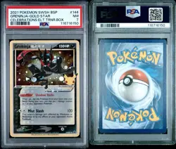 2021 POKEMON SWSH BLK STAR PROMO #144 GRENINJA-GOLD STAR CELEBRATIONS ETB PSA 7 - Image 3