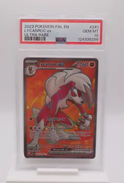 2023 POKEMON PAL EN-PALDEA EVOLVED ULTRA RARE #241 LYCANROC EX PSA 10 - Image 1