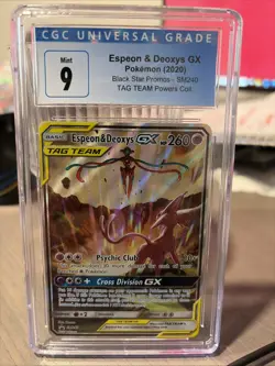 Pokemon Espeon & Deoxys GX Tag Team Powers Coll. Full Art Promo SM240 PSA 10 - Image 1