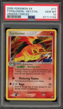 Pokemon Typhlosion EX Unseen Forces Reverse Holo Rare #17 PSA 10 Gem Mint - Image 1