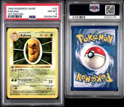 1999 POKEMON BASE SET 1ST EDITION #33 KAKUNA PSA 8 - Image 3