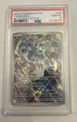 Thundurus 209 Black Bolt Pokemon Center ETB Black Star Promo PSA 10 🔥 Holo - Image 1
