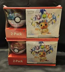 2 POKEMON PRISMATIC EVOLUTIONS ETB ELITE TRAINER BOX & POKEBALL SAMS CLUB BUNDLE - Image 1