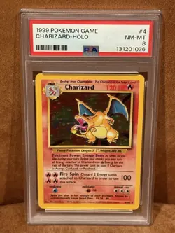 1999 POKEMON GAME #4 CHARIZARD - HOLO PSA 8 - Image 1