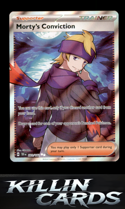 Morty's Conviction - 201/162 201/162 Pokemon Ultra Rare SV05: Temporal Forces Ca - Image 1