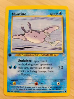 Pokemon TCG Mantine Neo Genesis 64 Regular 1st Edition Common - Image 1