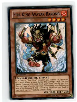 Yu-Gi-Oh! Fire King Avatar Barong Common SDOK-EN002 Moderately Played 1st - Image 1