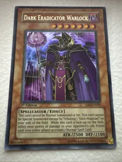 Yugioh Dark Eradicator Warlock SD6-EN001 1st Edition Ultra Rare LP - Image 1
