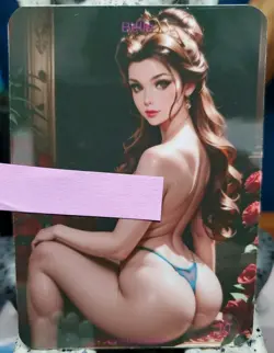 1/1 Only 1 Made Belle Disney Princess NSFW Lonestar Customs Topless Waifu Card - Image 1