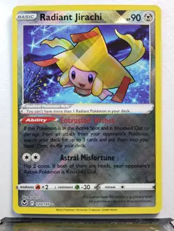 HOLO Radiant Jirachi 120/195 NM / M Silver Tempest Pokemon Card $2 Flat Shipping - Image 1
