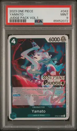 YAMATO JUDGE OP02-042, PSA 9 MINT 2023 ONE PIECE CARD GAME, JUDGE PACK VOL. 1 - Image 1