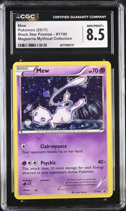 CGC 8.5 Mew 2017 Black Star Promos XY192 Holo Pokemon Card - Image 1